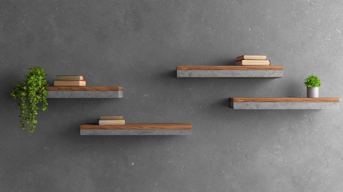 Dark wall shelf background for video meetings